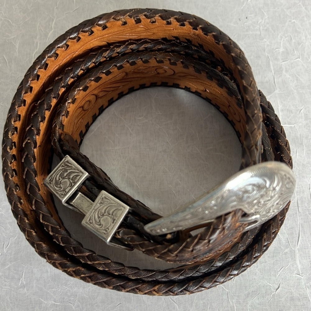 Appaloosa Hand Tooled Reversible Leather Belt Size 40 - Picture 2 of 12